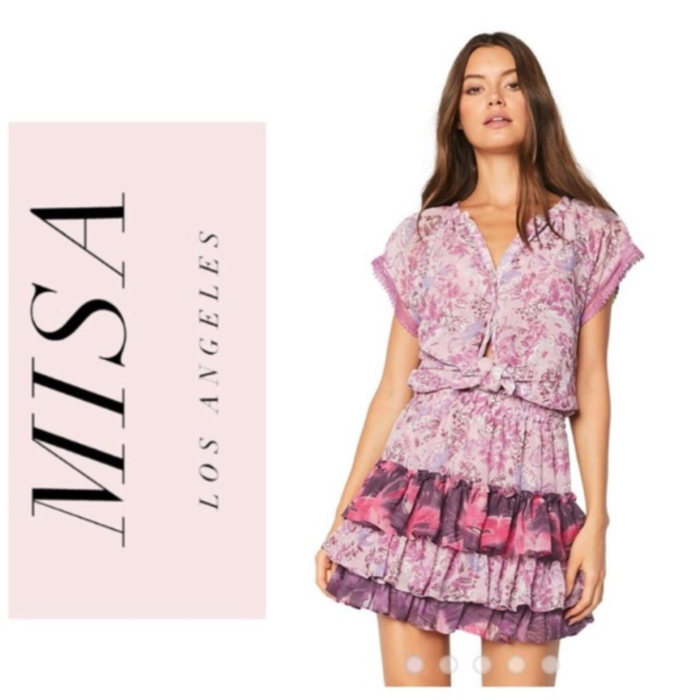 Misa “Kajol” Top in Purple Haze Print